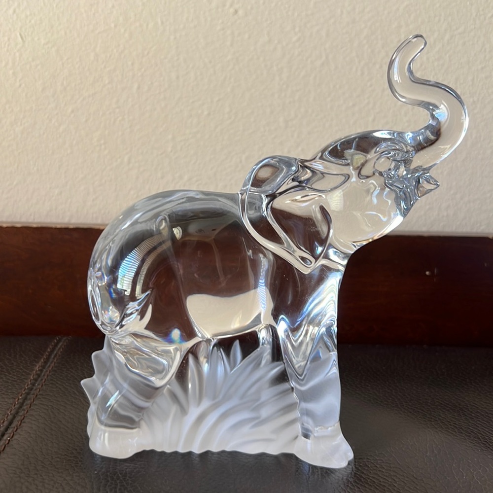Vintage Lenox Fine Crystal Elephant w/Trunk Up Made in Germany